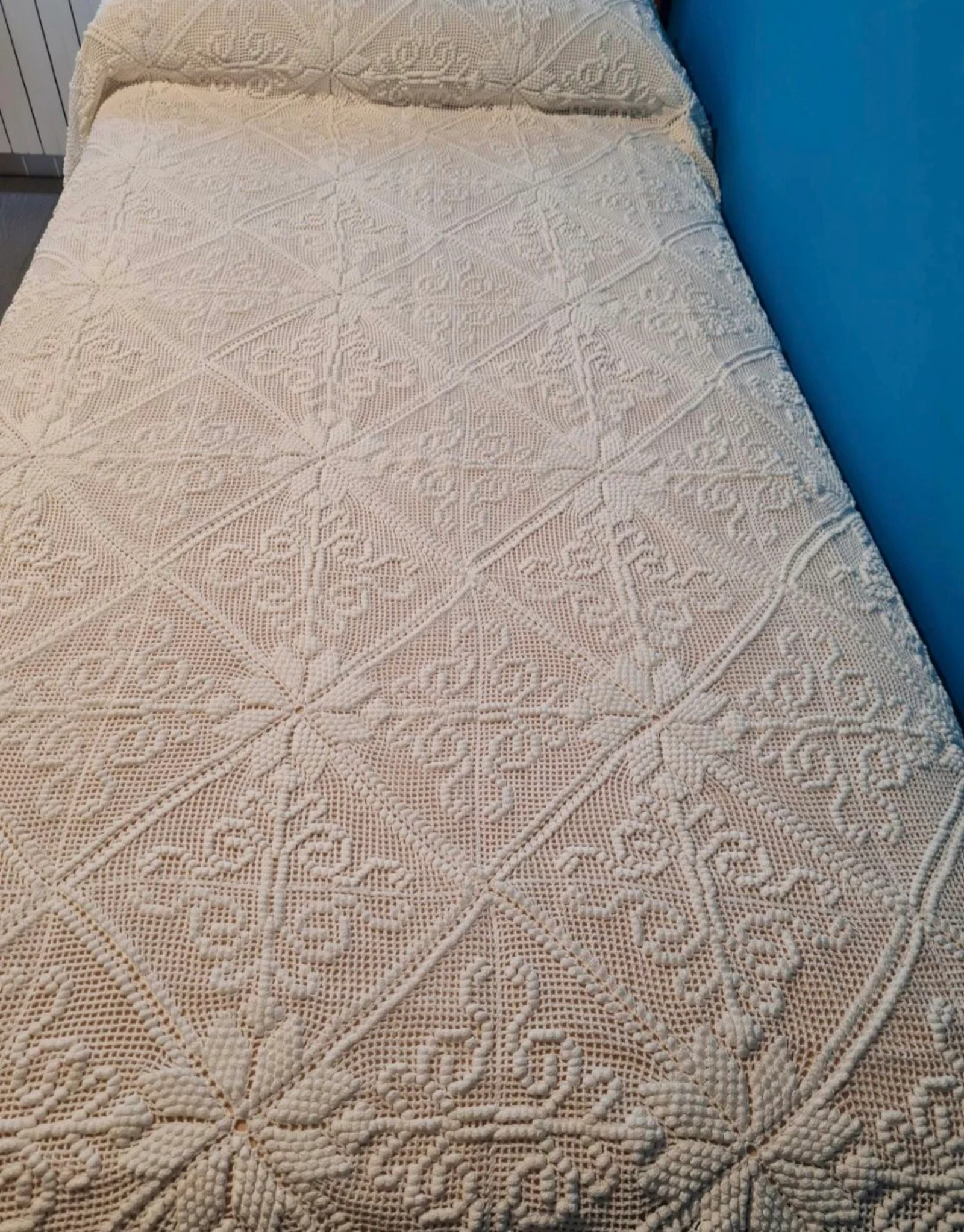 Witte gehaakte sprei. Bed 90. Handgemaakt – photo 10